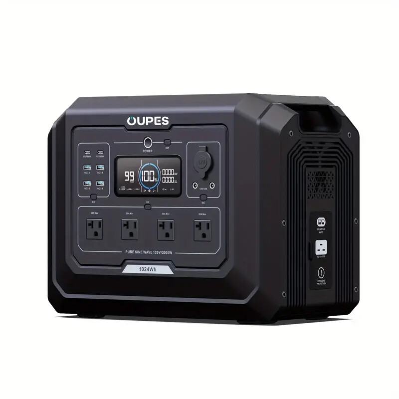 OUPES Mega 1 2000W/1024Wh Portable Power Station Solar Generator Backup Battery