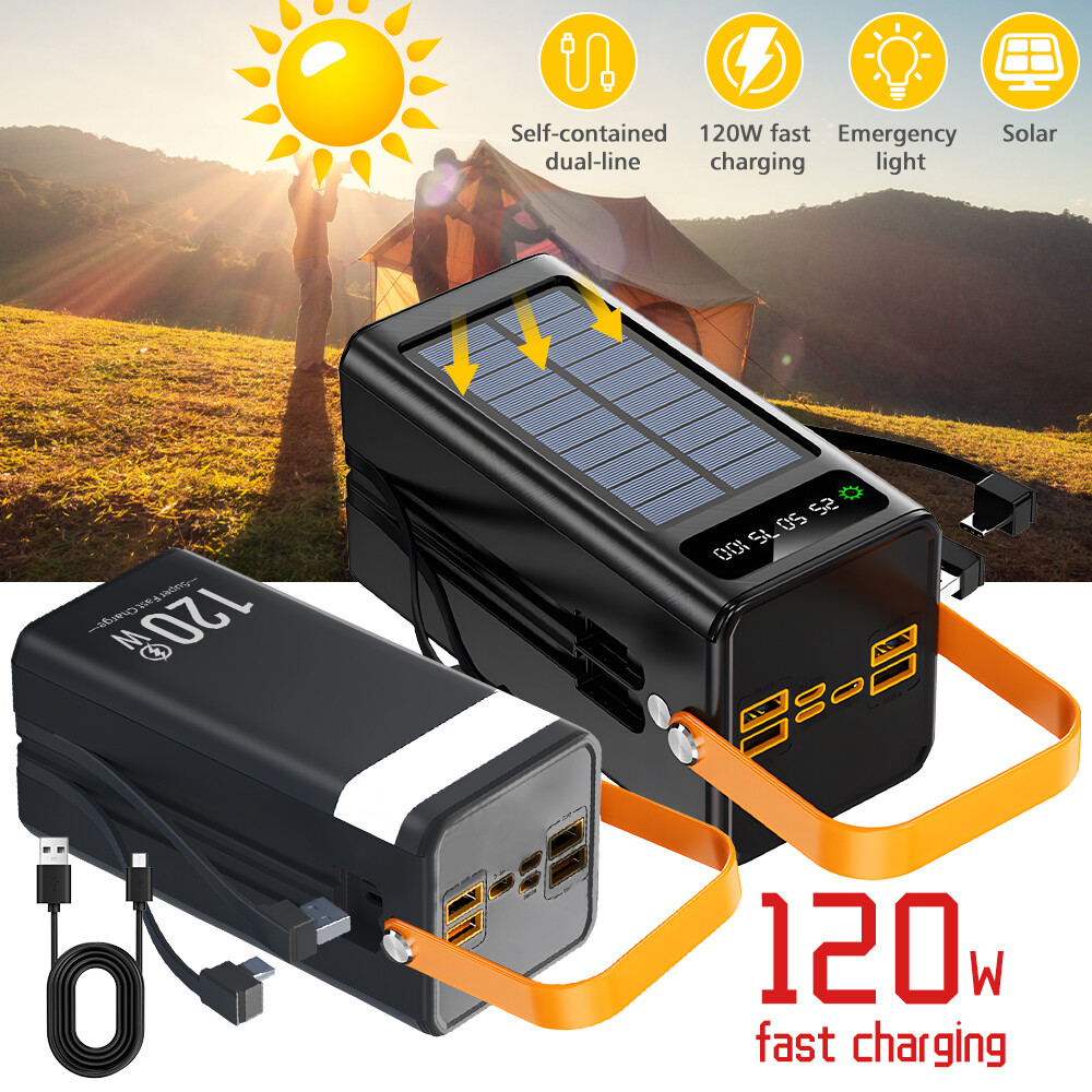 Solar Power Bank,70000mAh Portable Charger LED LCD USB Power Bank for Cell Phone