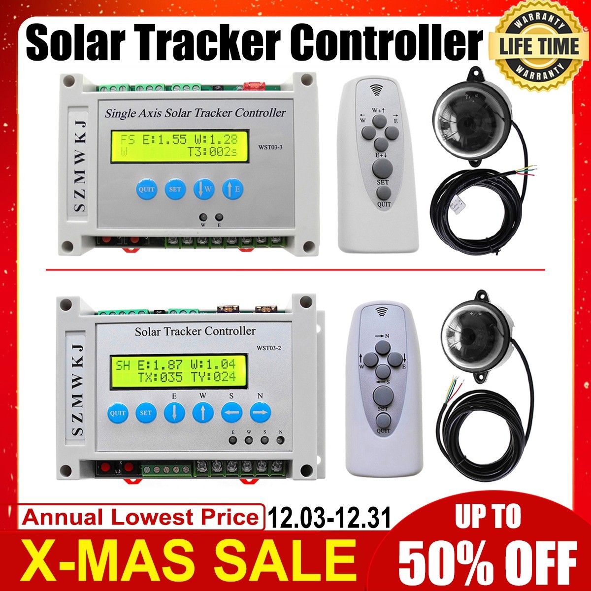 Electronic Single/Dual Axis Solar Panel Tracking Tracker Controller Solar System