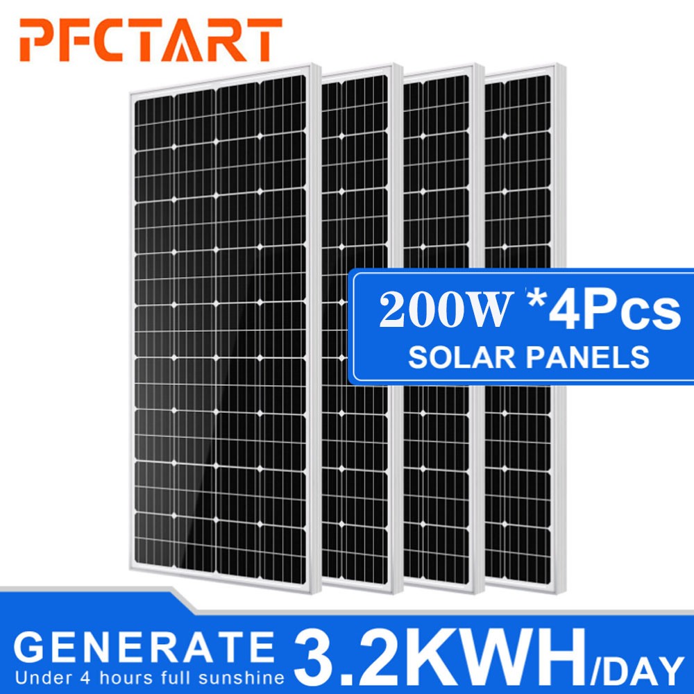 PFCTART 800W Solar Panel Kit Mono 12V for Home RV Marine Battery Charge Boat Car
