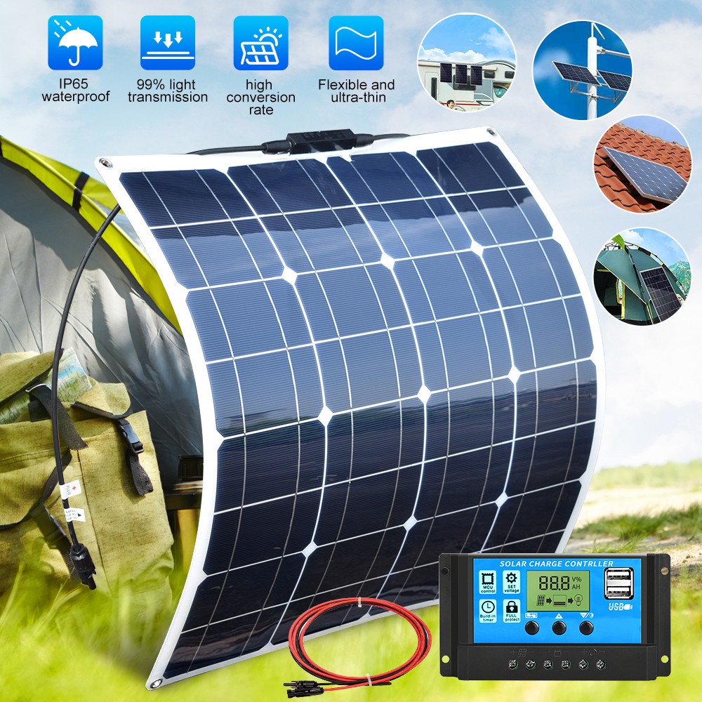 100W Flexible Solar Panel Solar System Mono Cell Module With 100A Controller