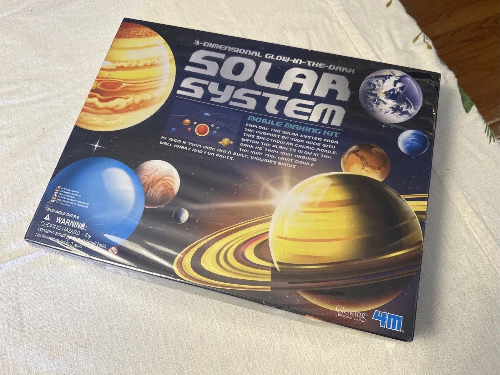NEW SEALED Vtg 3D Glow-In-The-Dark Solar System Mobile Making Kit DIY Astronomy