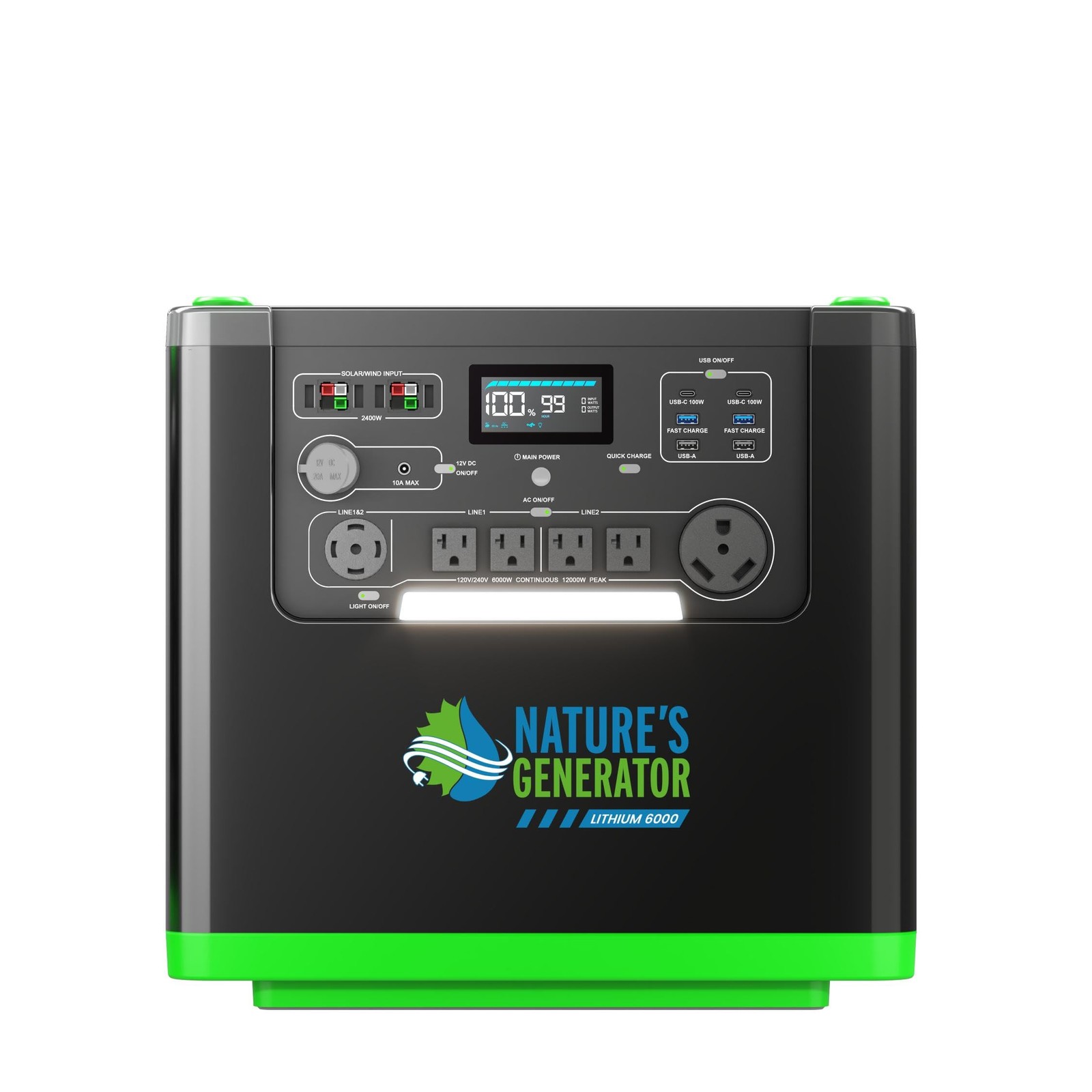 Natures Generator 3840Wh 6000W Portable Power Station Solar Generator