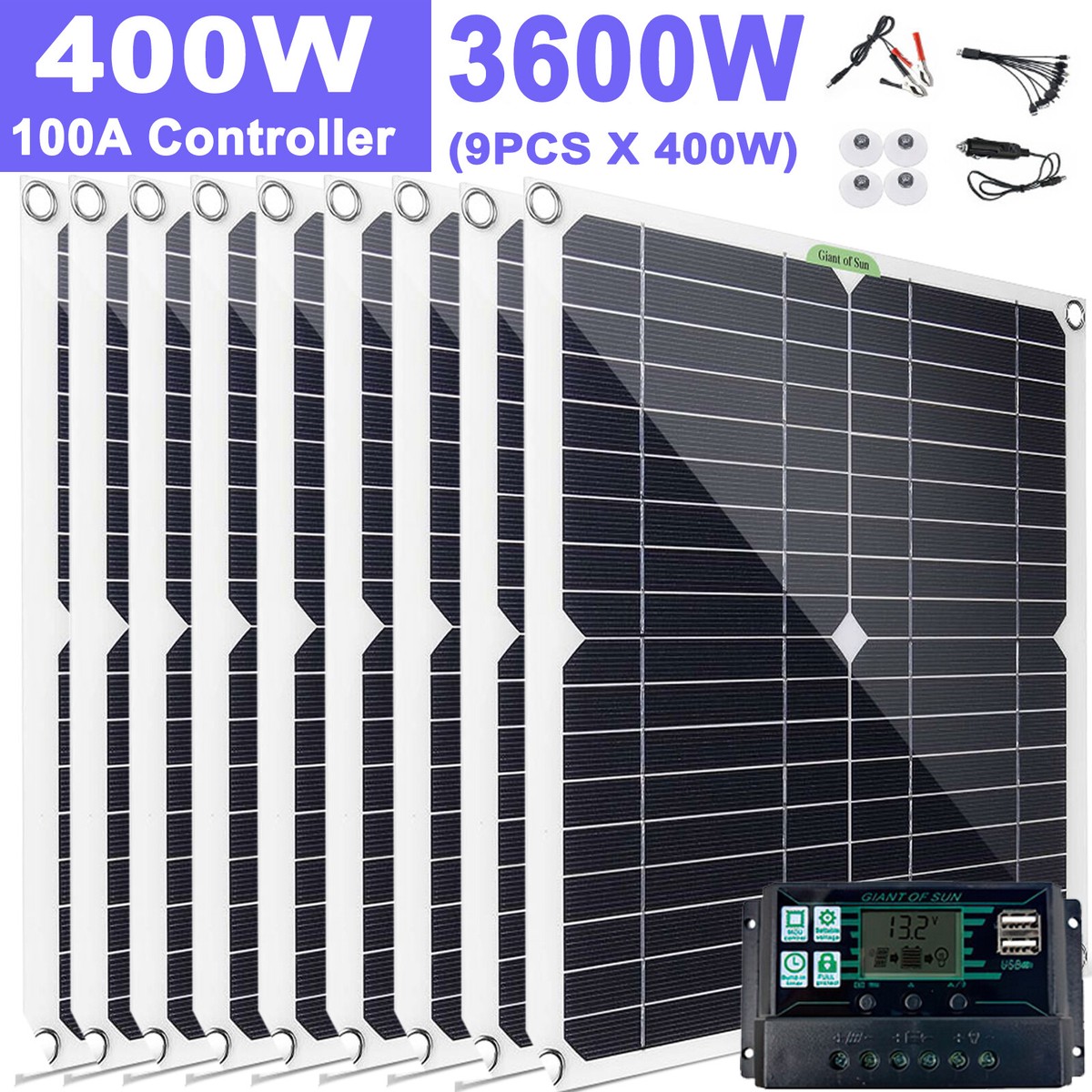 3600 Watts Solar Panel Kit 100A 12V Battery Charger with Controller Caravan Boat