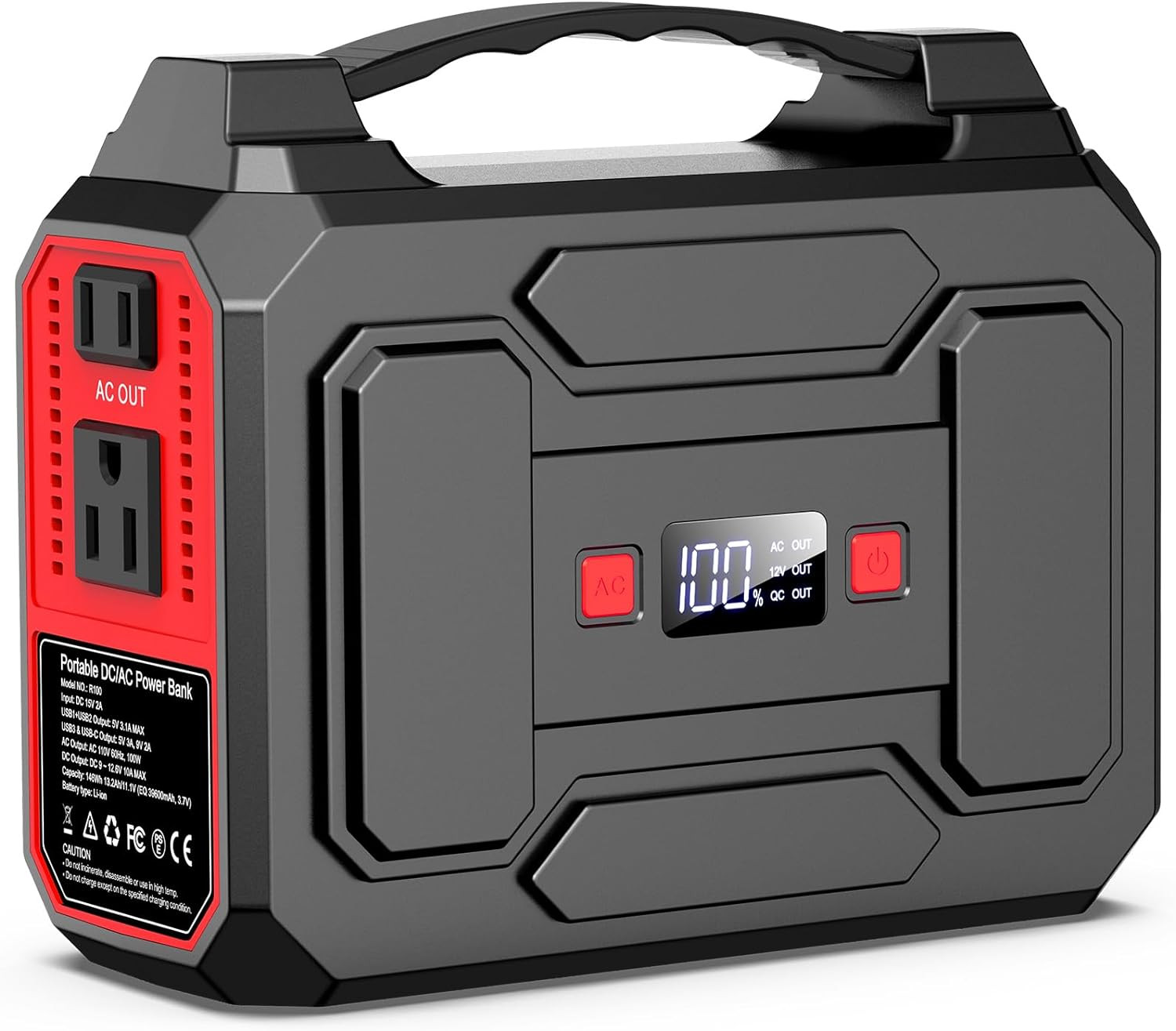 146Wh Portable Power Station Bank 200W Peak(100W Rated) Solar Powered Power Bank