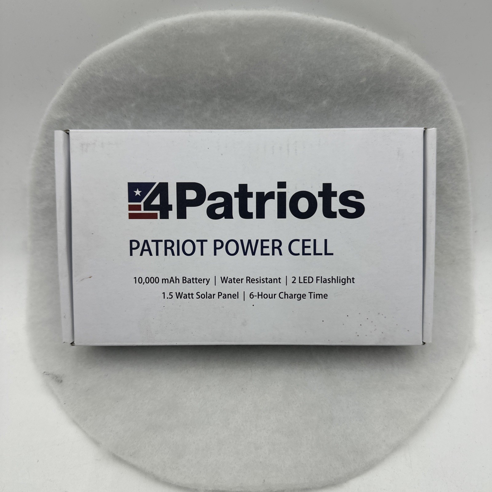 4 Patriots Power Cell, 1.5 Watt Solar Panel, 10,000 MAh Battery, Water Resistant