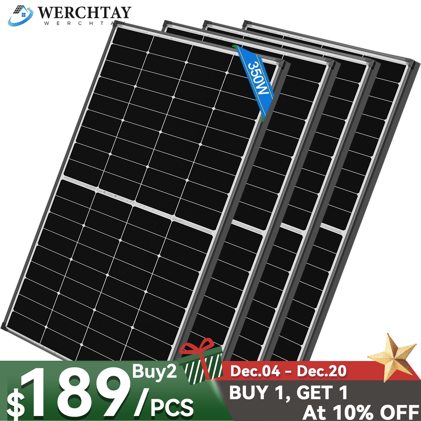 350W 700W 1400W Mono Solar Panel High Efficiency Home Off-Grid Power Farm Yacht