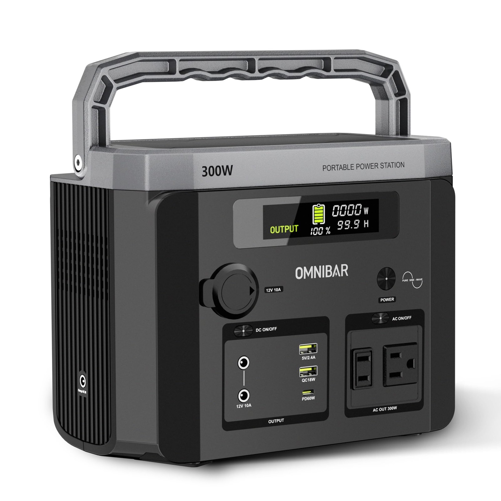 Portable Power Station 300W, 299.5Wh/83200mAh Solar Generator with 120V Pure …