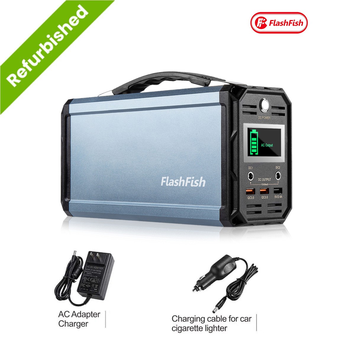FlashFish Portable Power Station 300W 222Wh/60000mAh for Camping Refurbished