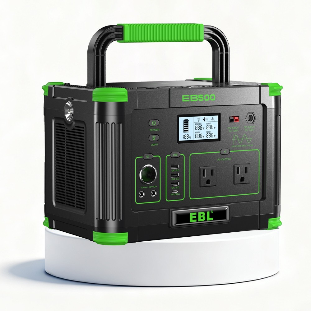 Portable Power Station 500W Outdoor Solar Generator Backup for RV/Van Camping