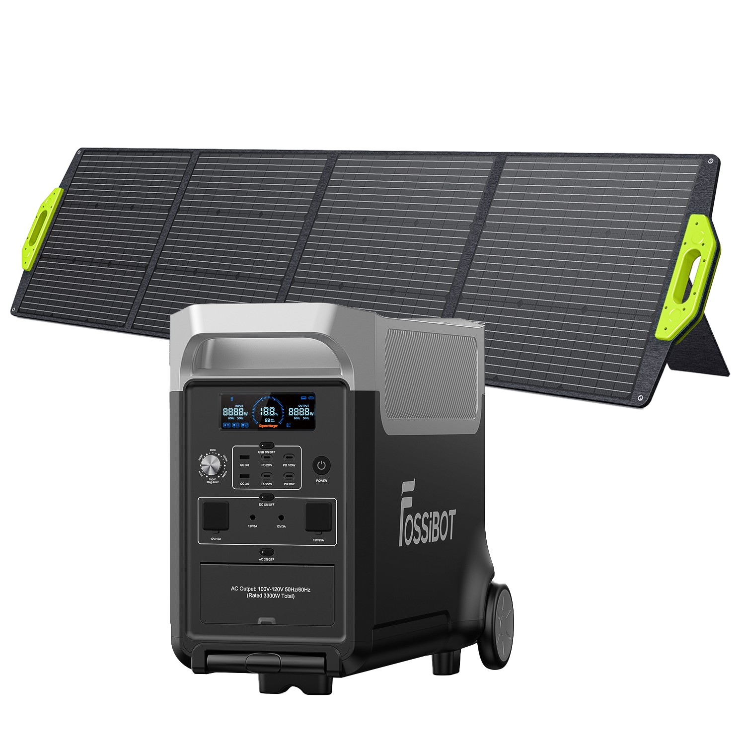 FOSSiBOT F3600 PRO 3600W 3840Wh Power Station + 200W Solar Panel Solar Generator
