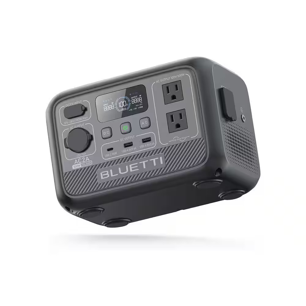 300-Watt Continuous/600W Peak Output Power Station AC2A Push Button Start Lifepo