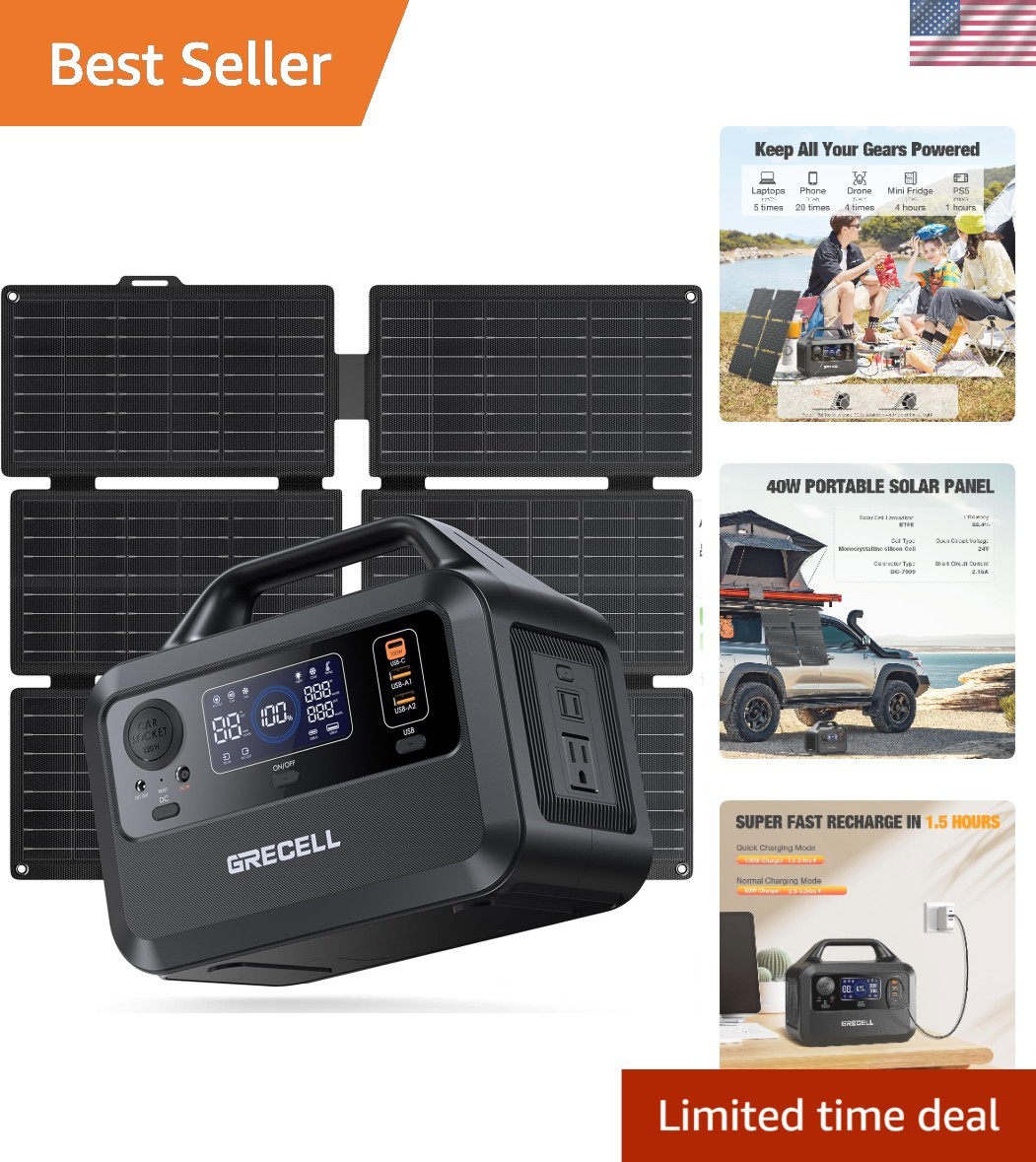 Lightweight Solar Generator with 40W Panel,230Wh Power Station for Camping