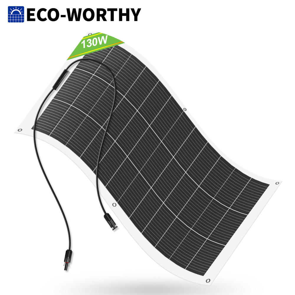 ECO-WORTHY 130W Watt Portable Flexible Solar Panel RV Camping Off-Grid Rooftop