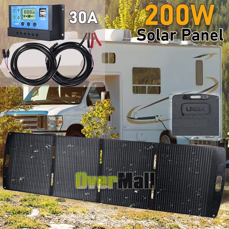 LINEBA 200W Solar Panel Blanket Portable Solar Suitcase Foldable Solar Panel