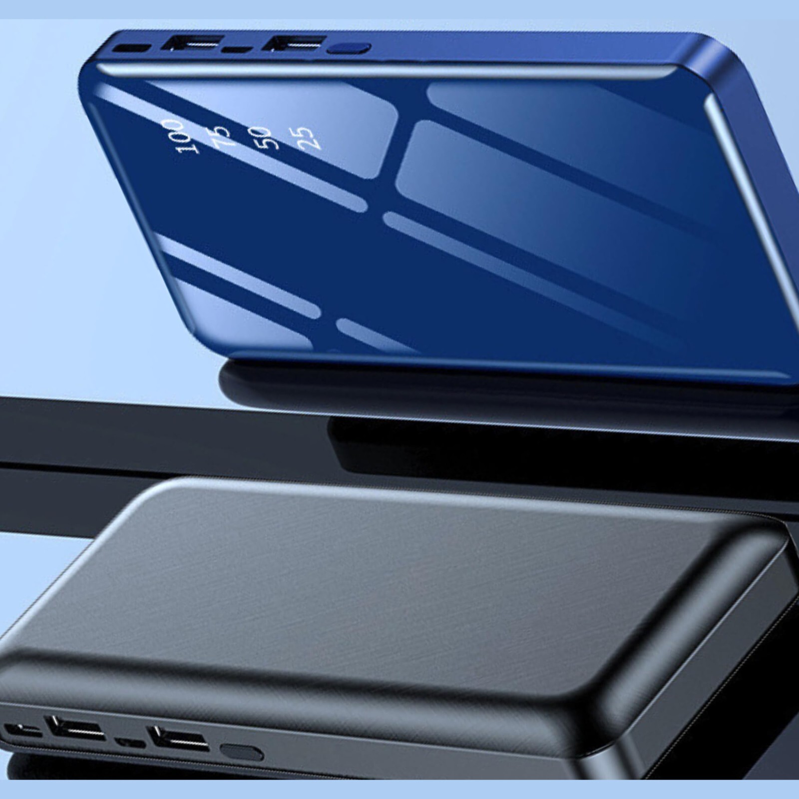 ADOTEM 10000mAh Slim Power Bank Fast Charge Dual USB LED Display