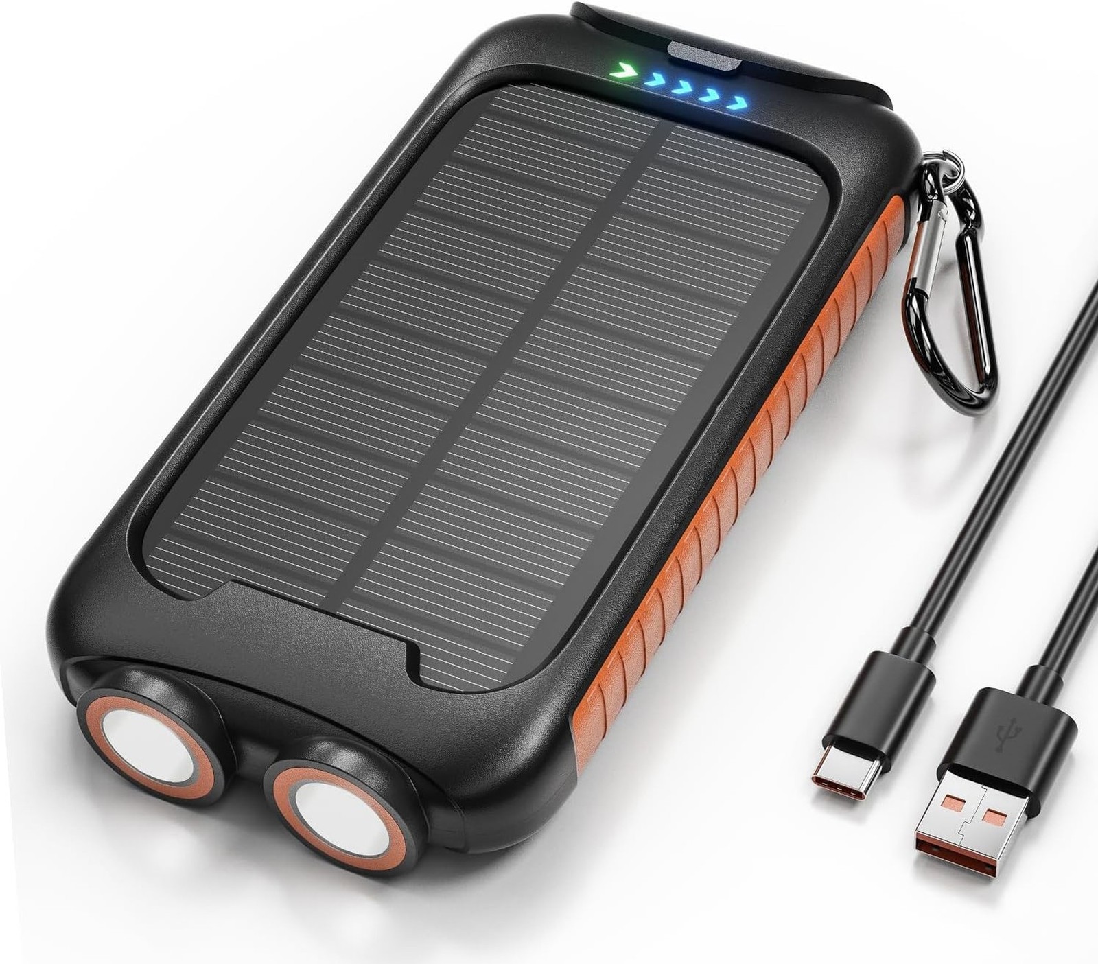 Solar Charger Power Bank, 38800mAh Portable Phone Charger with 1 Type-C & 2 U…