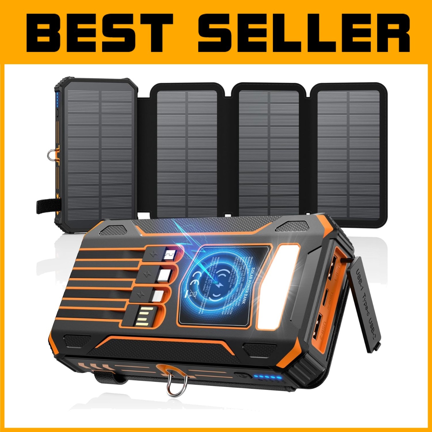 Wireless Solar Power Bank 48000mAh Fast Charging