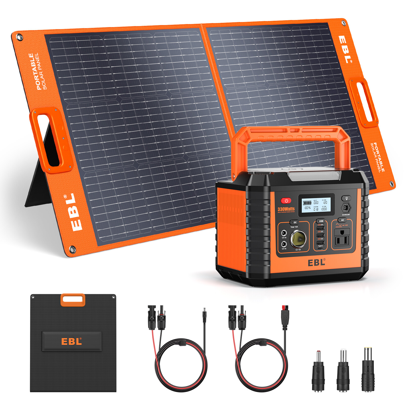 EBL Power Station 500/1000W Solar Generator / 200W Portable Solar Panel