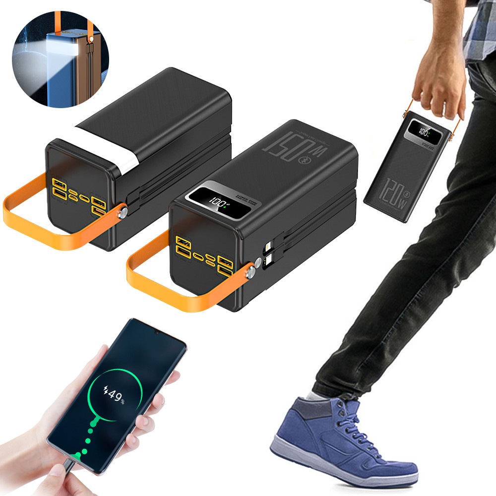 Power Bank 70000mAh 120W Fast Charging Portable External Battery Pack With 4 USB