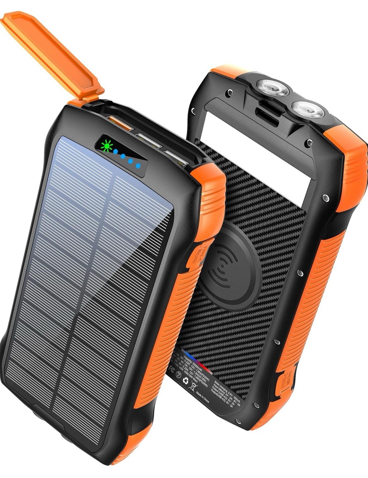 MOSKIZ Portable Charger, Solar Power Bank 33500mAh QC3.0 18W PD 20W….