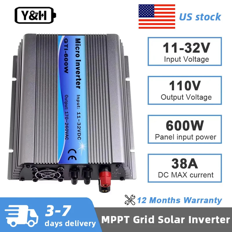 Solar Grid Tie Inverter Pure Sine Wave or24V Battery Discharge Mode Solar System