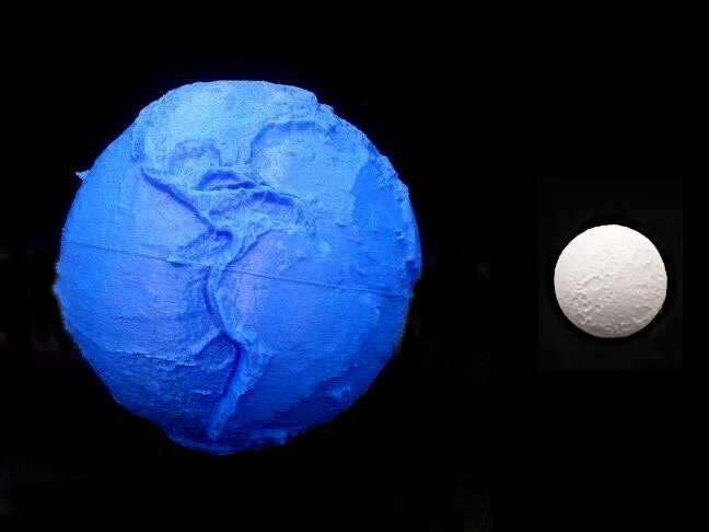 Earth and Moon to Scale Globes 3D Printed Models Sculptures Solar System Space