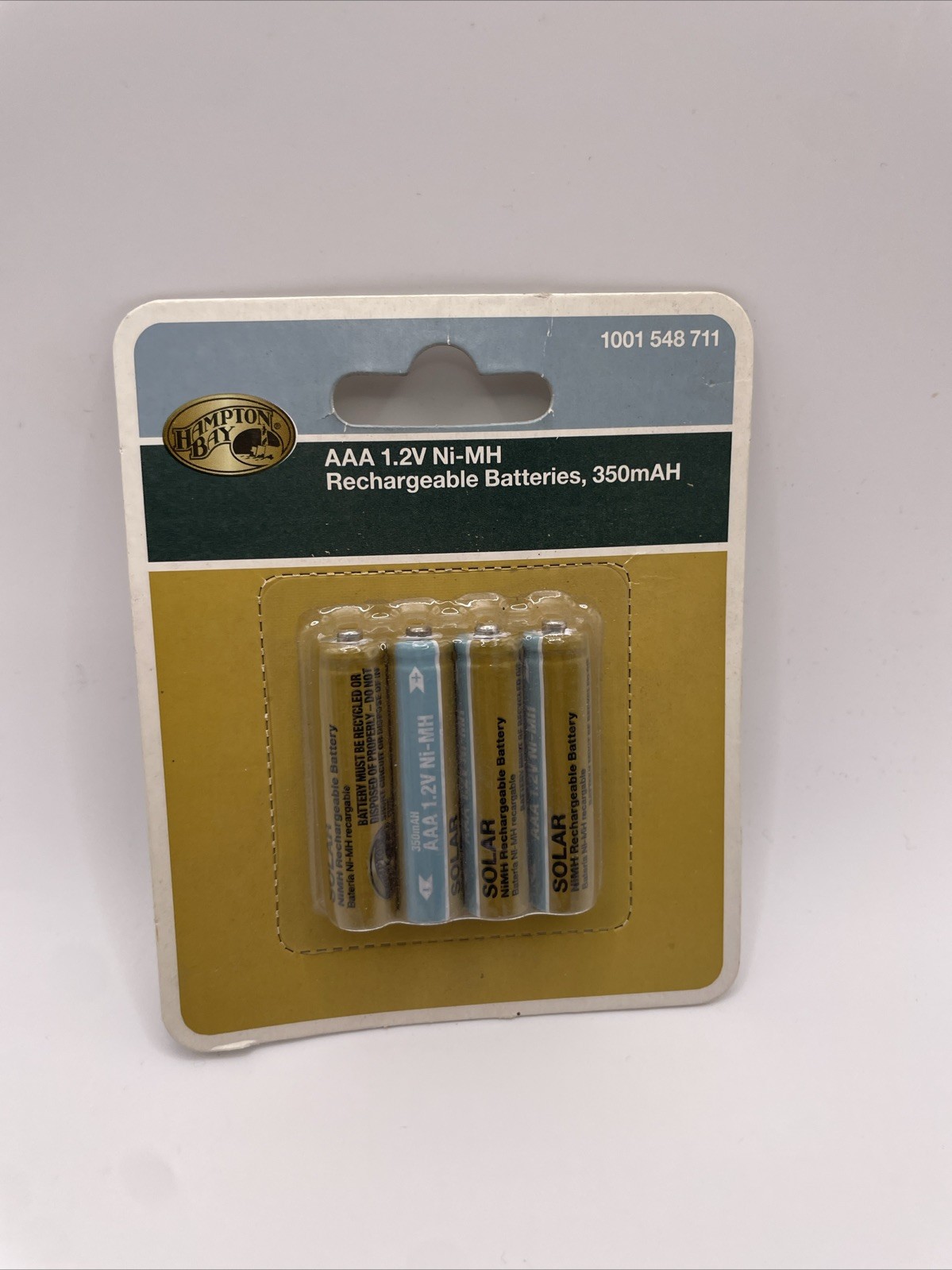 Hampton Bay 79935 Nickel-Metal Hydride Solar Rechargeable AAA Batteries 4-Pk