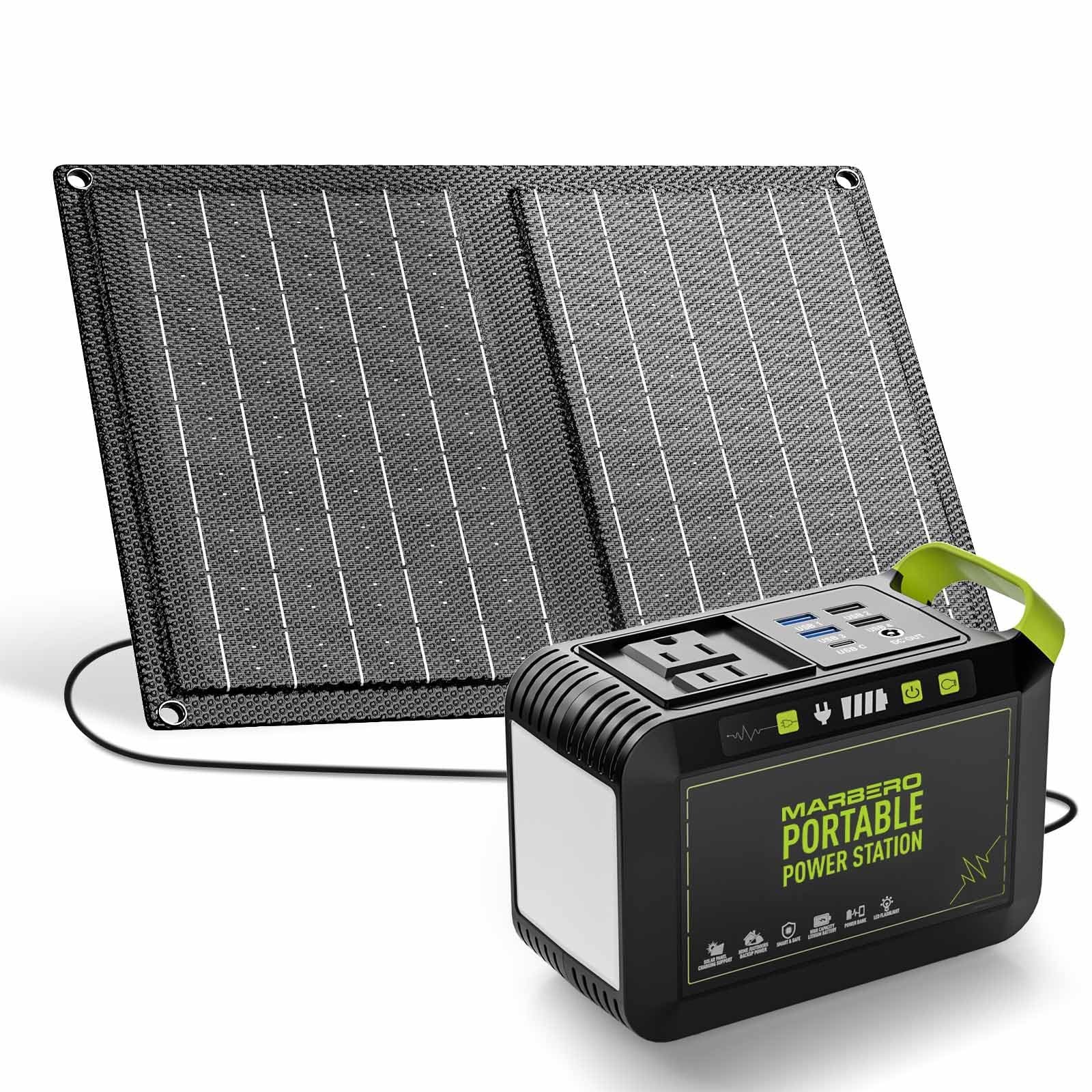 Camping Solar Generator 88Wh Portable Power Station 120W Peak Generator with …