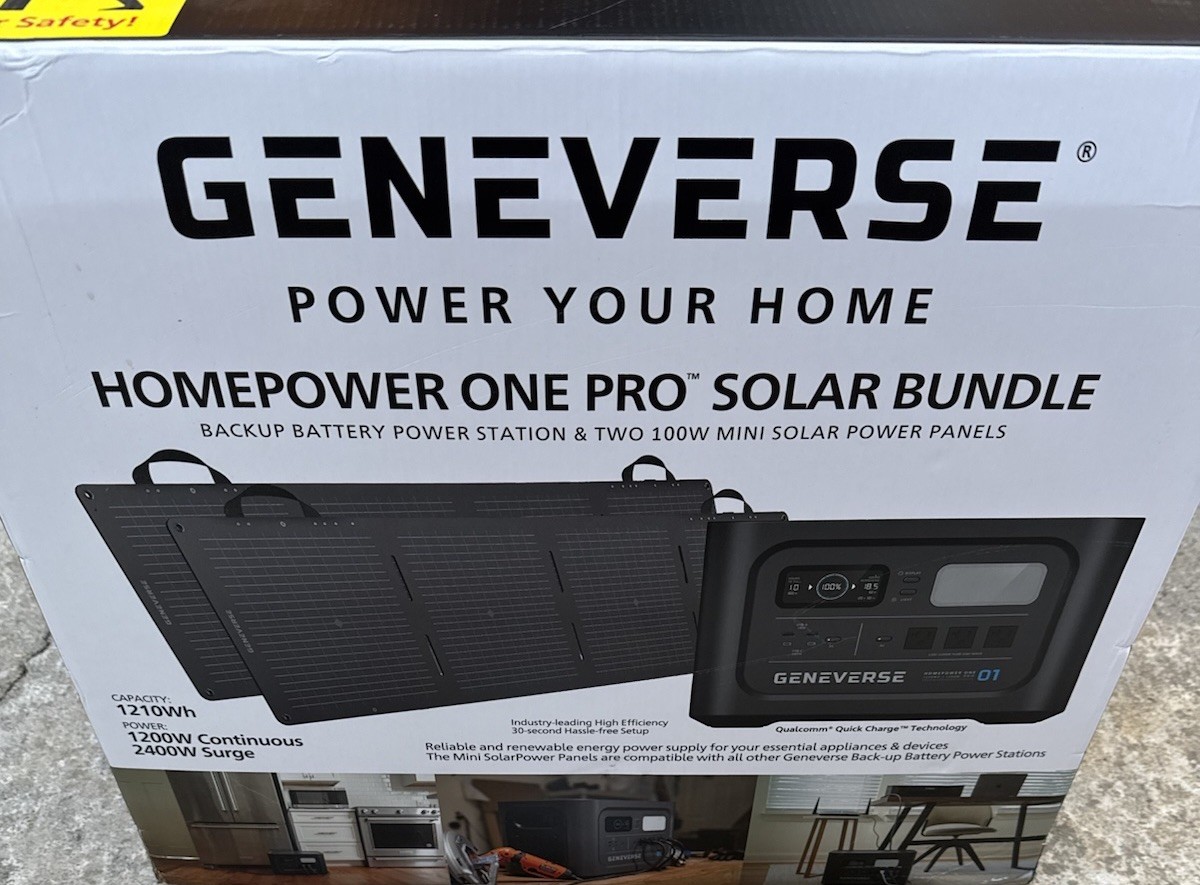 GENEVERSE (60-GVUS-SG2M2) 1210Wh Solar Generator Bundle – NEW! – FACTORY SEALED!