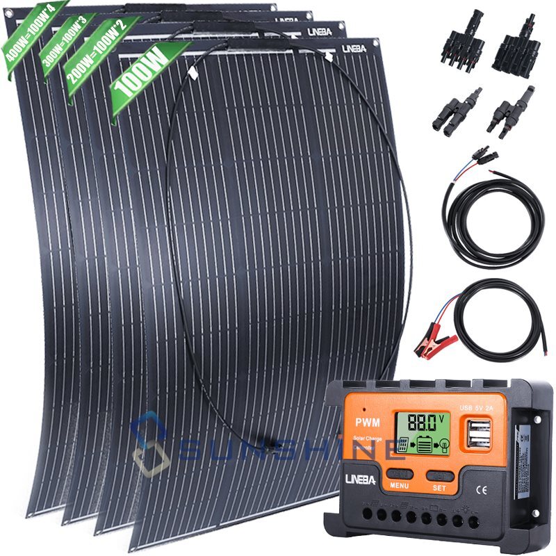 400W Solar Panel Kit Power Inverter Solar Generator Home Off-Grid Solar System