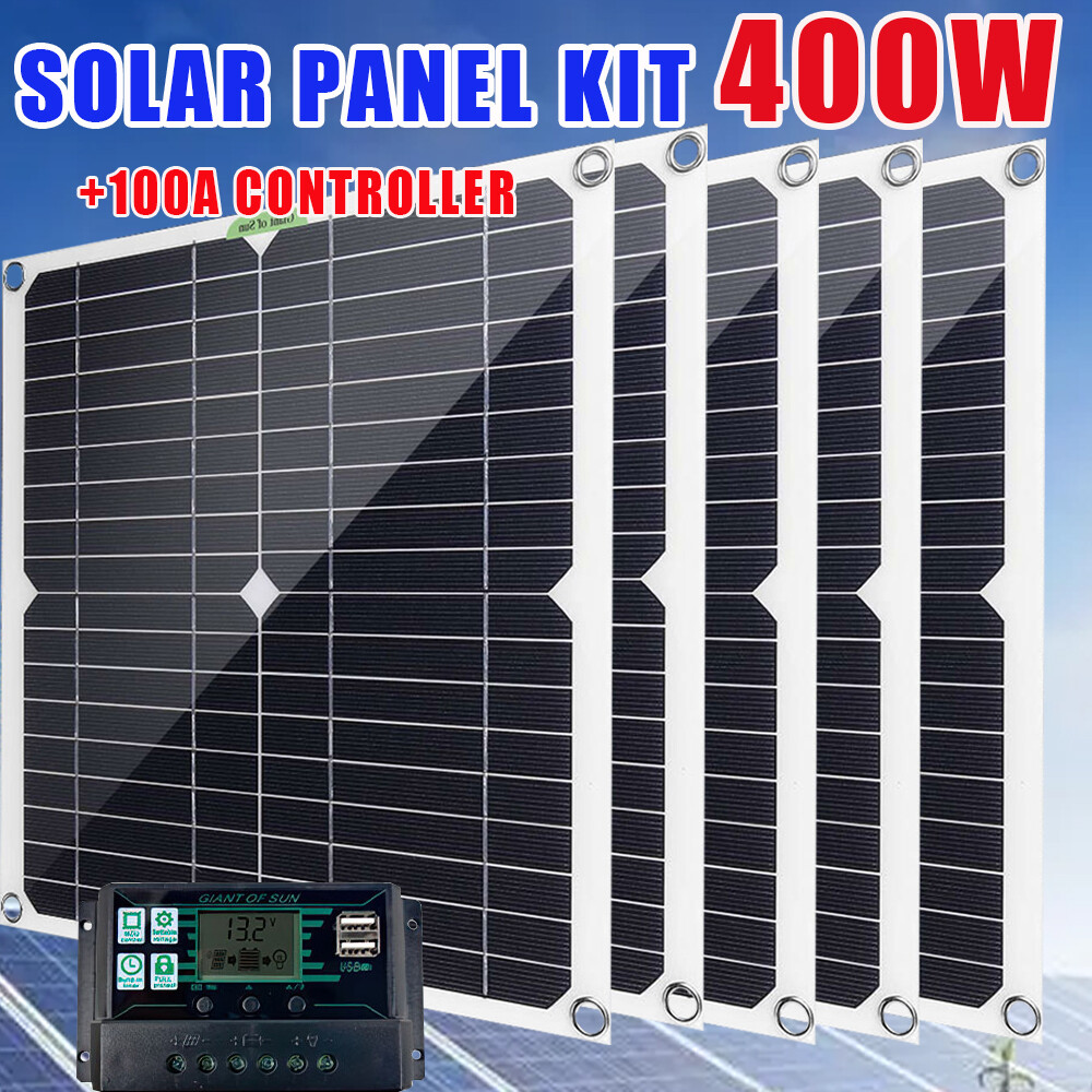 Outdoor 400W Solar Panel Kit 12V 100A Battery Charger Controller Caravan Boat US