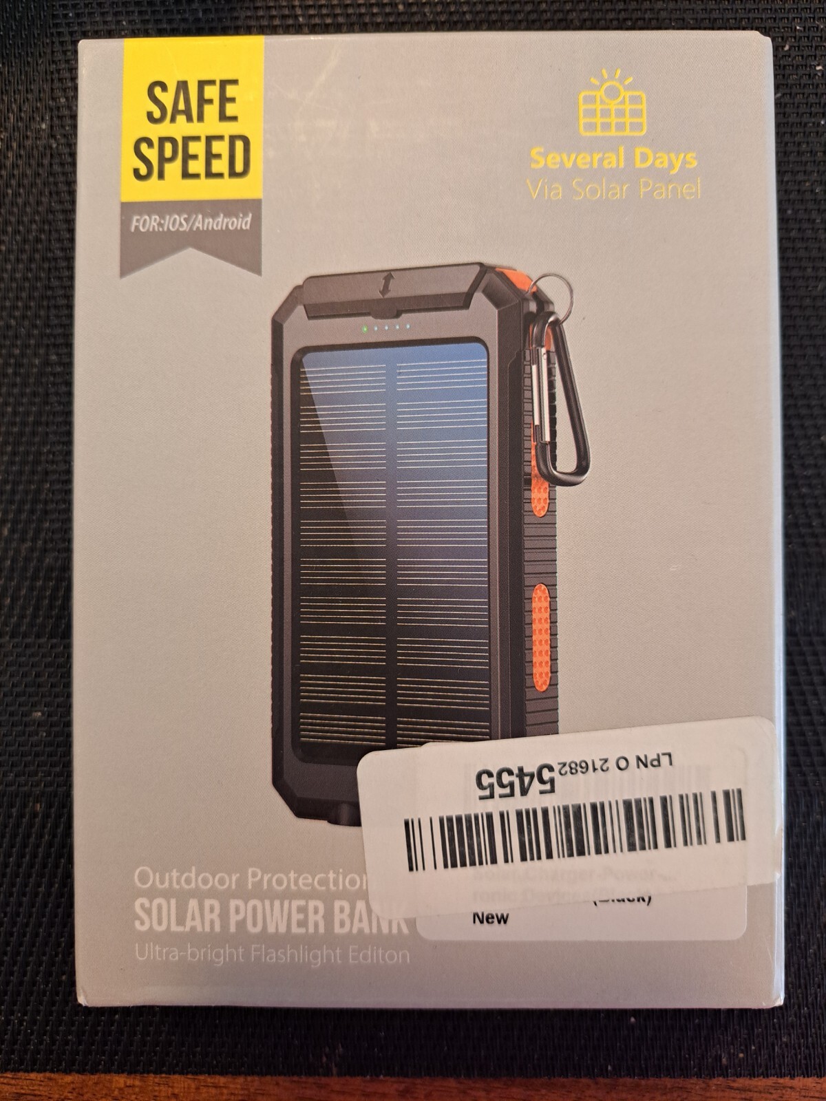 Safe Speed Outdoor Protection Solar Power Bank,Flashlight, Compass 36800Mah