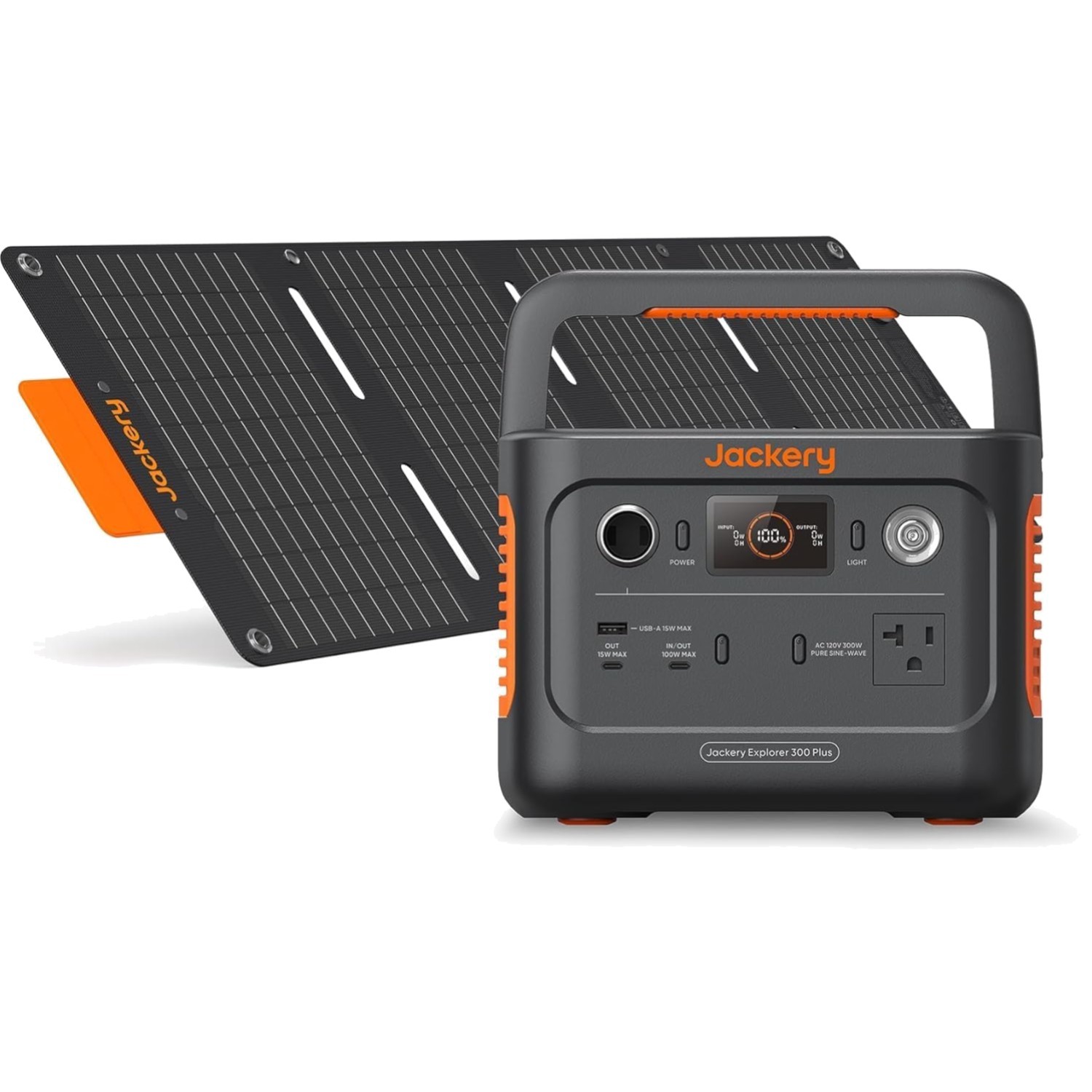 Portable Solar Generator 300W LiFePO4 Battery Camping RV Emergency Power