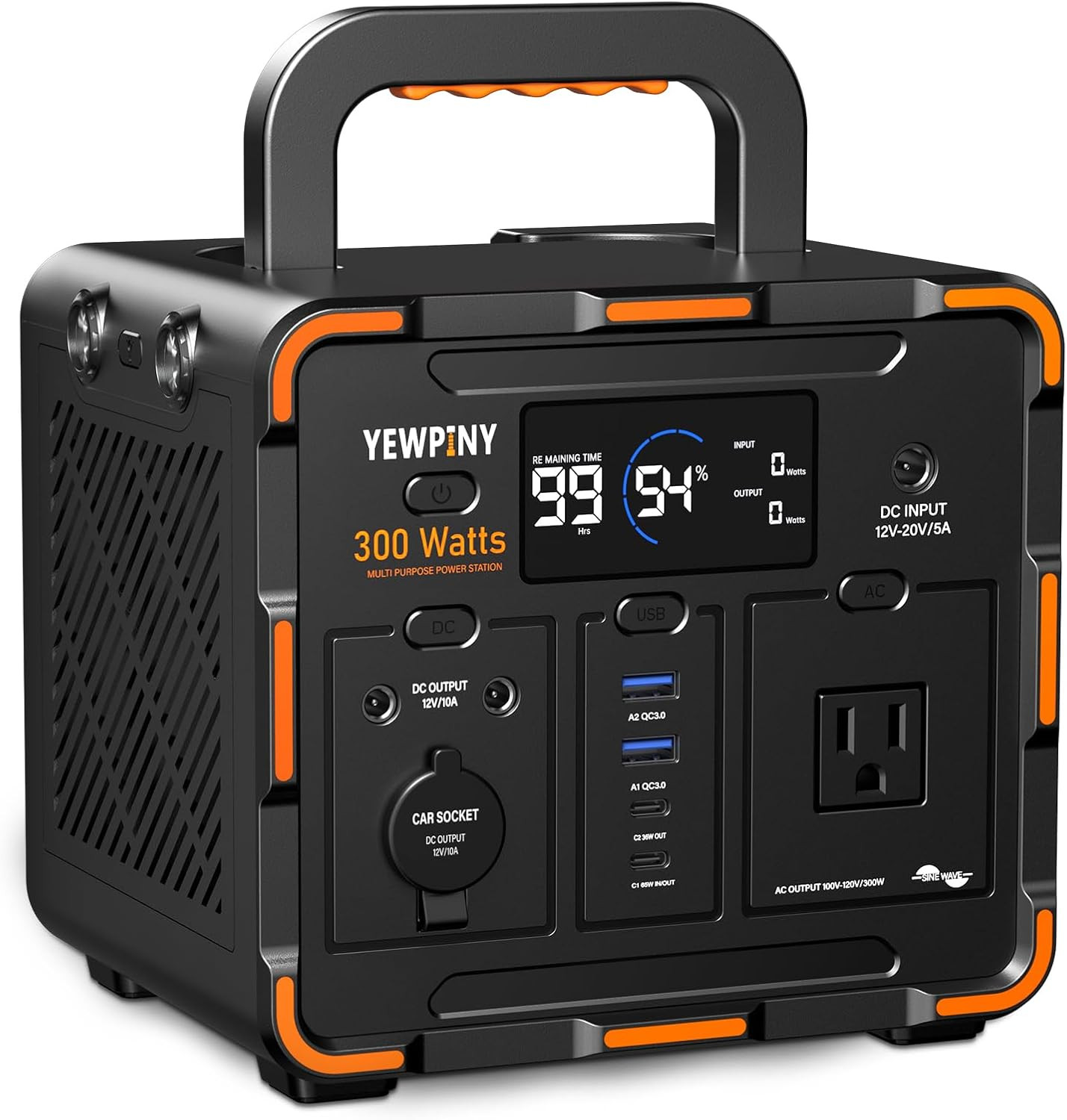 EM300 Portable Power Station, 300W (Peak 600W) Solar Generator, USB-C PD 65W Fas