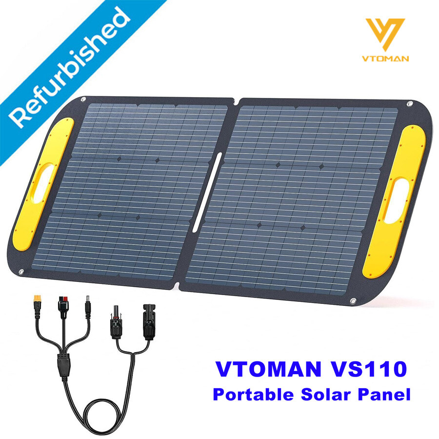VTOMAN VS110 Portable Solar Panel 110W 19V, 23% Efficiency Foldable Solar Panel