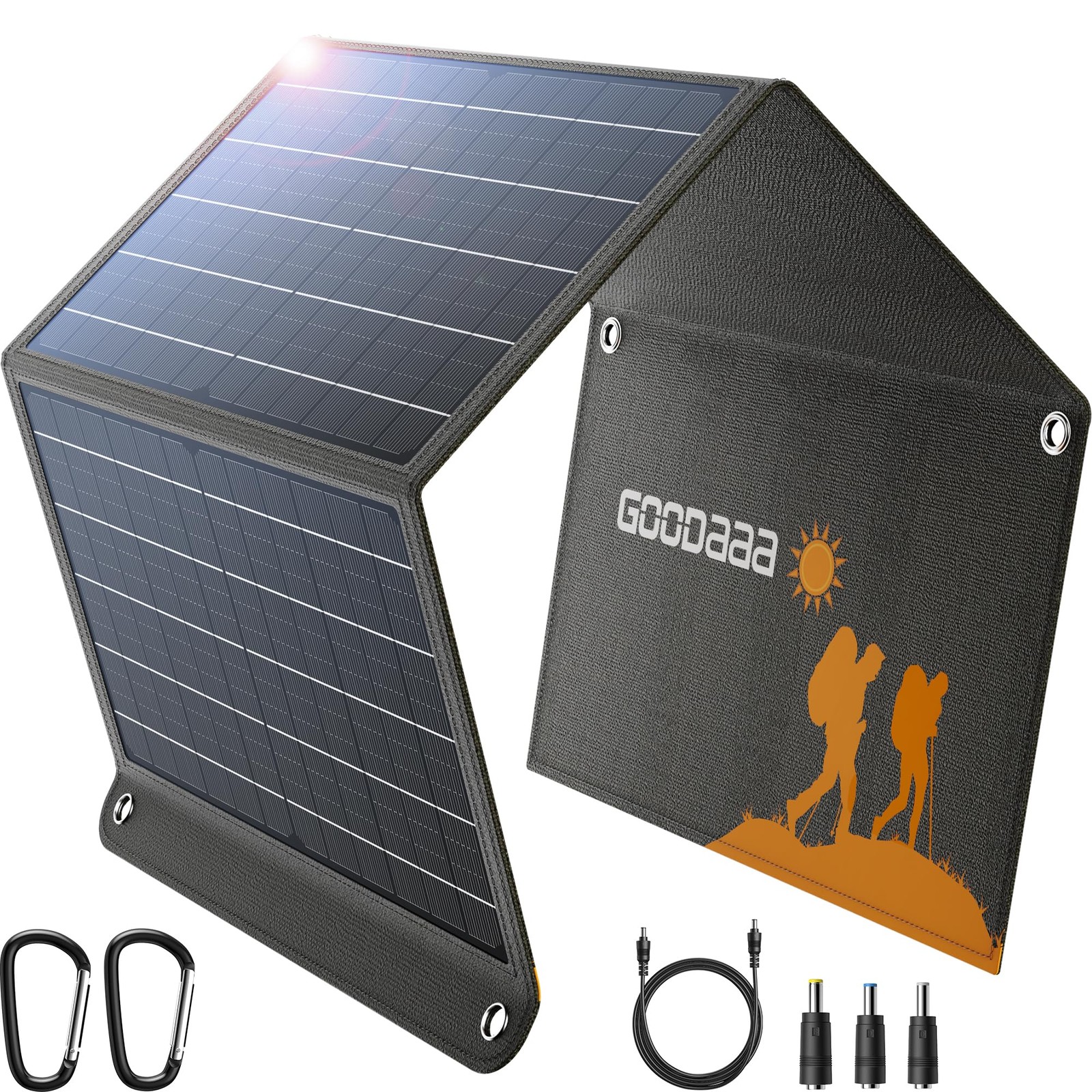 30W Portable Solar Panel with Three Outputs, USB QC 3.0 Fast Charging Foldabl…