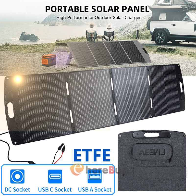 200W Watt 12V Portable Foldable Solar Panel for Camping Charger Power Station RV