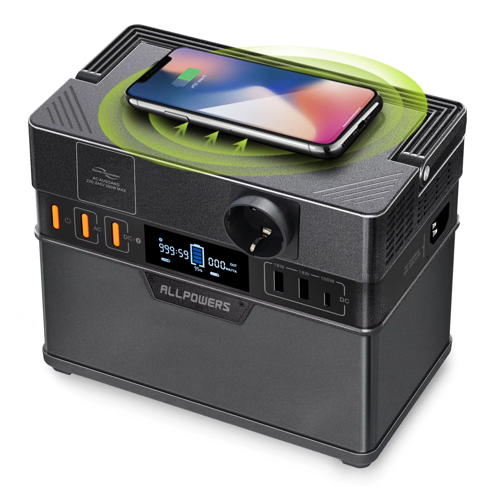 S300 Portable Power Station 300W, 288Wh/ 78000Mah Power Storage Battery Generato