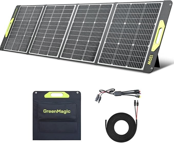 Greenmagic 120W 20V Portable Foldable Solar Panel for Generator Power Station RV