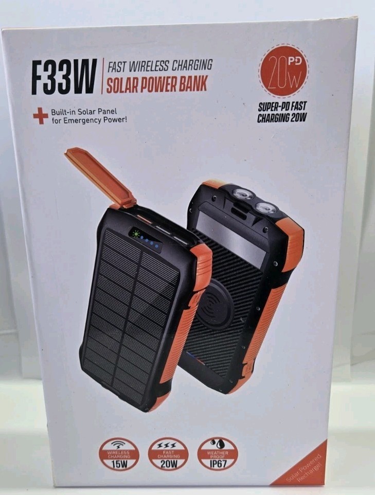High-Capacity 40000mAh Solar Power Bank with Wireless and QC3.0 Fast Charge