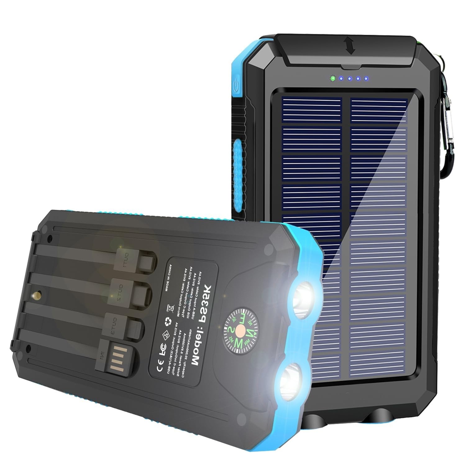 Solar Charger, 20000mAh Portable Type-C Solar Power Bank with 4 Cab… Fast Ship