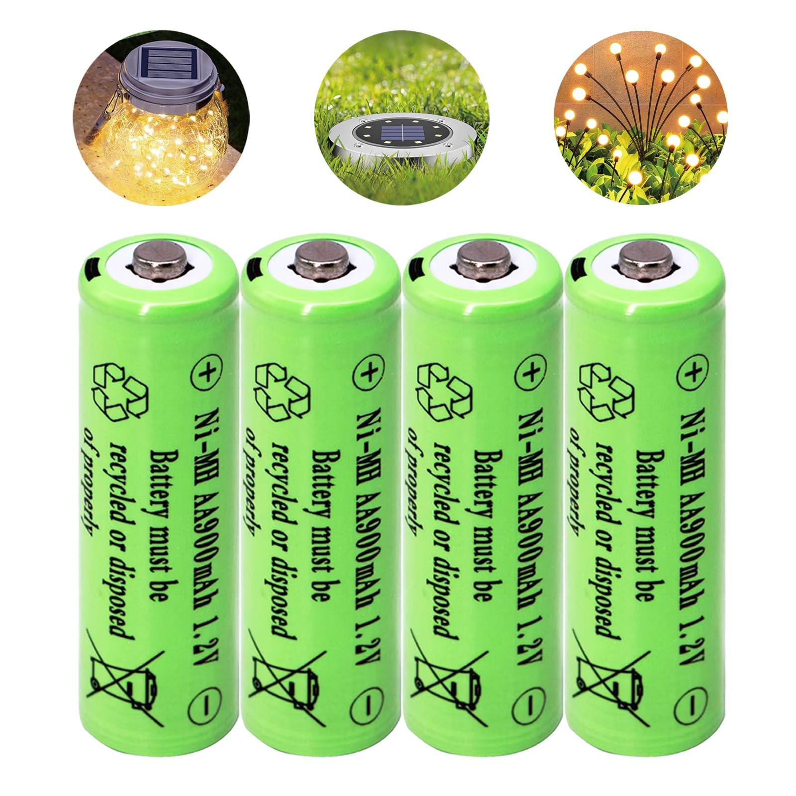 4 Packs 1.2v AA Size 900mAh Rechargeable Batteries,Double A Pre-Charged NIMH …