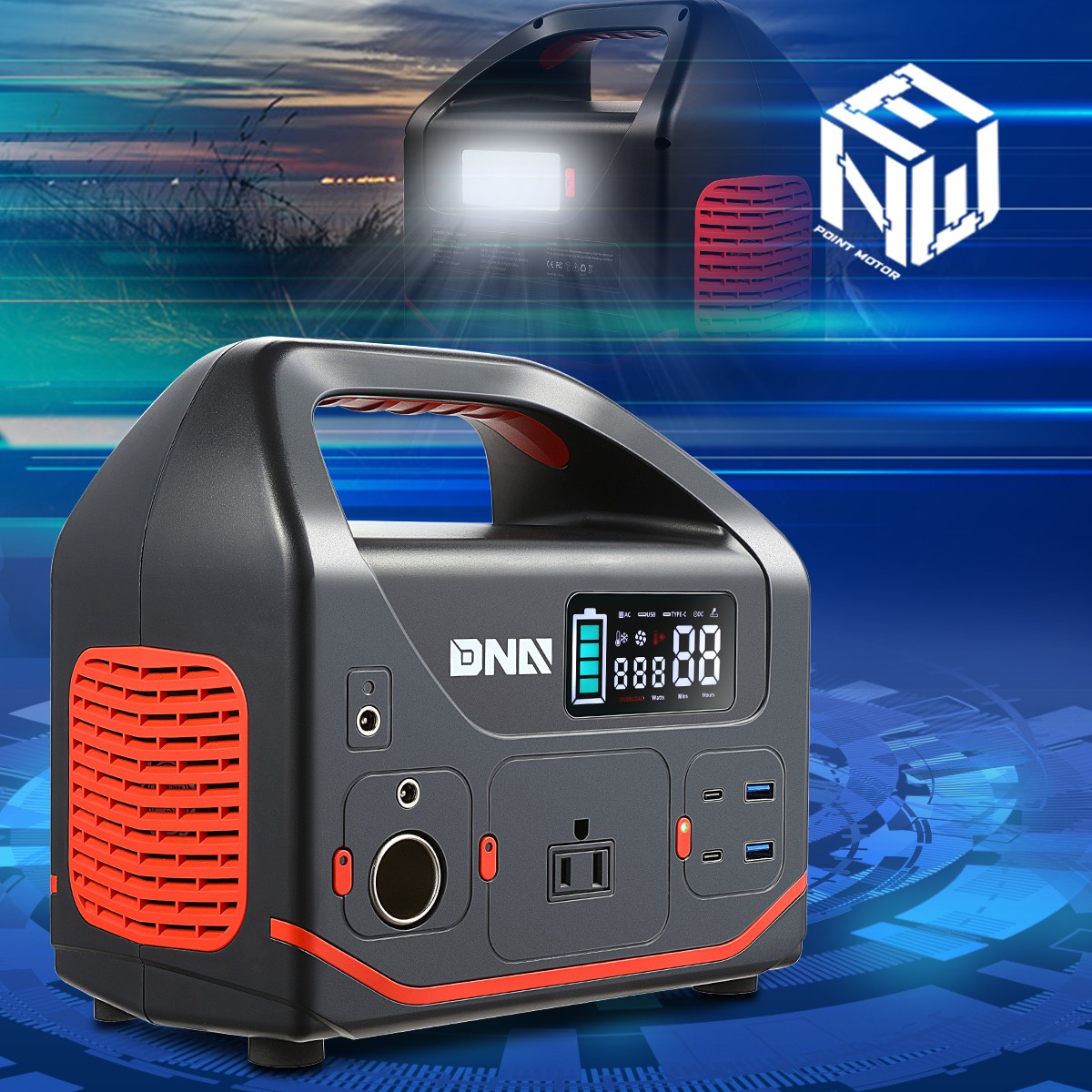 300W Portable Power Station 333Wh/90000mAh Solar Generator for RV Camping Travel