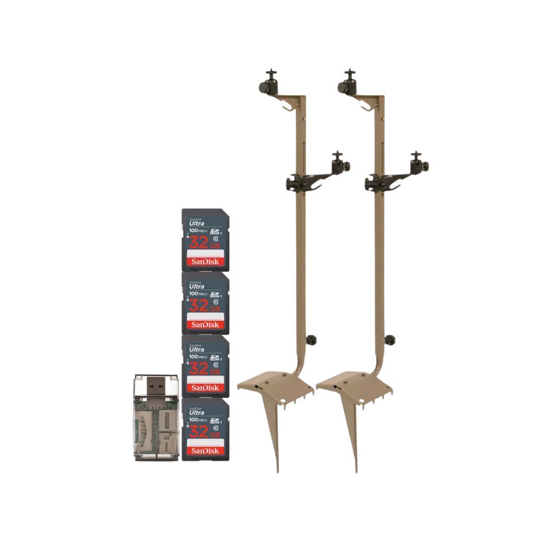Stealth Cam Adjustable Multi Pivot Mounting Post 2 Pack Card Reader Bundle