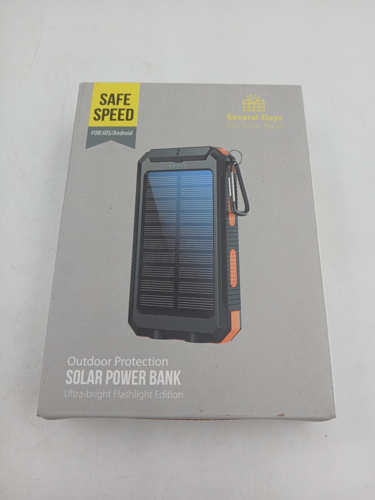 Solar Power Bank 10000mAh Portable Charger Outdoor Flashlight Dual USB YD-885