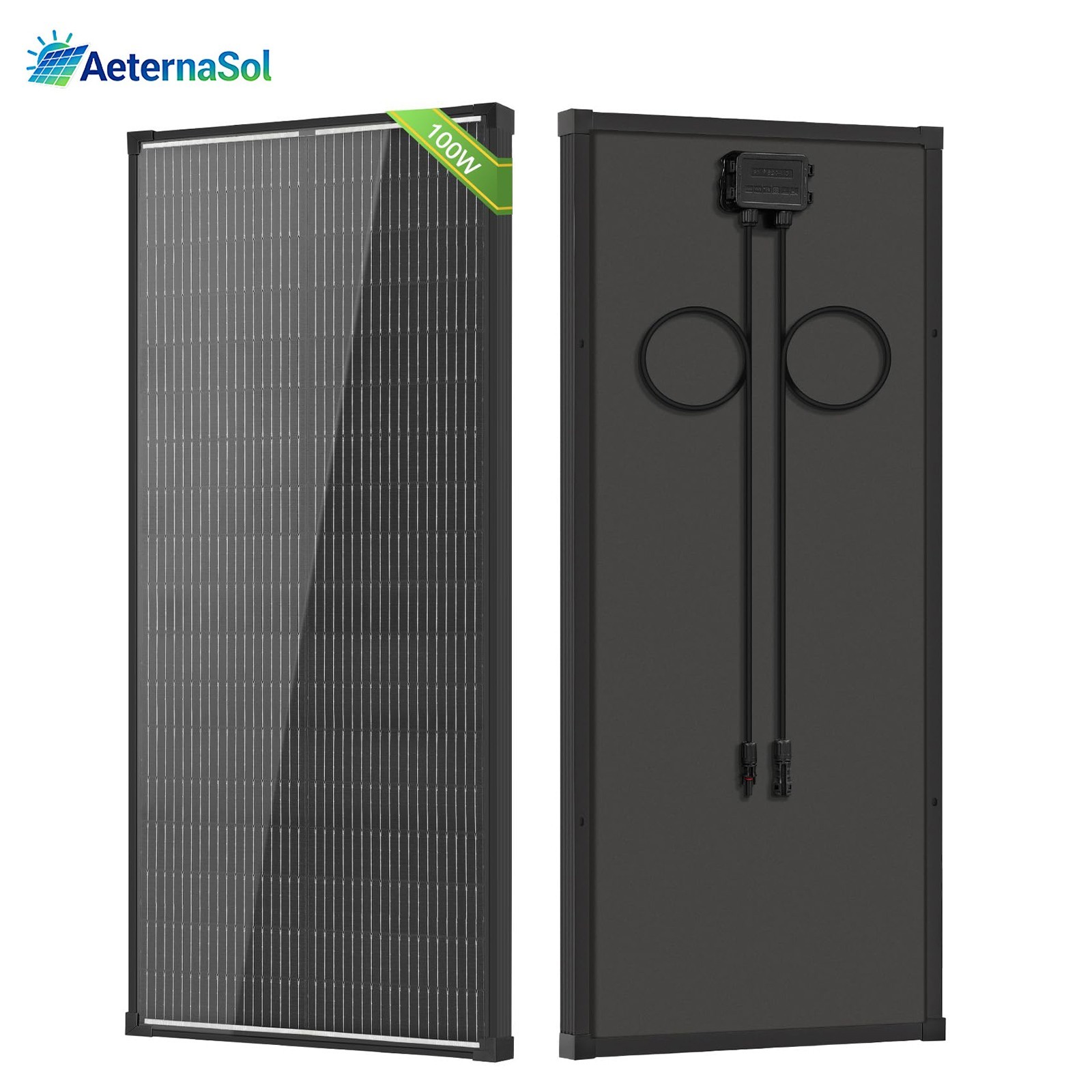 100W Watt 18V Solar Panel IP68 18BB Full-Welding Mono PV For RV Camping Off Grid