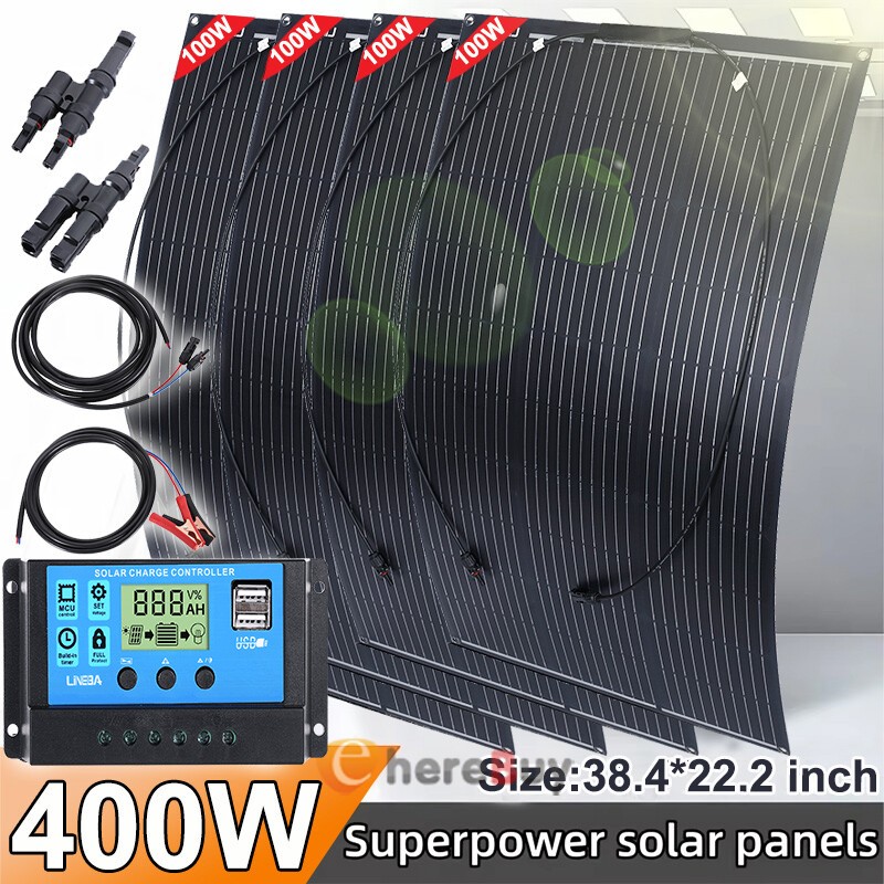 400W Flexible Solar Panel Mono 12V Portable Power Camping Home RV Battery Charge