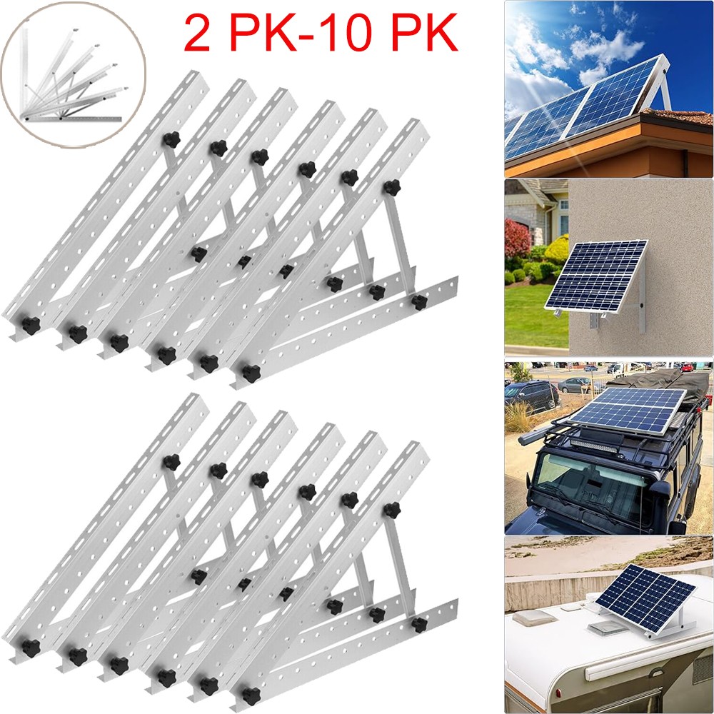 28″ Solar Panel Tilt Mount Brackets Boat RV Roof Flat Surface Adjustable Frame
