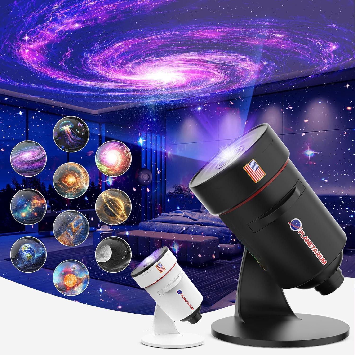 LED Galaxy Projector Starry Night Light Solar System Planetarium Star Projector
